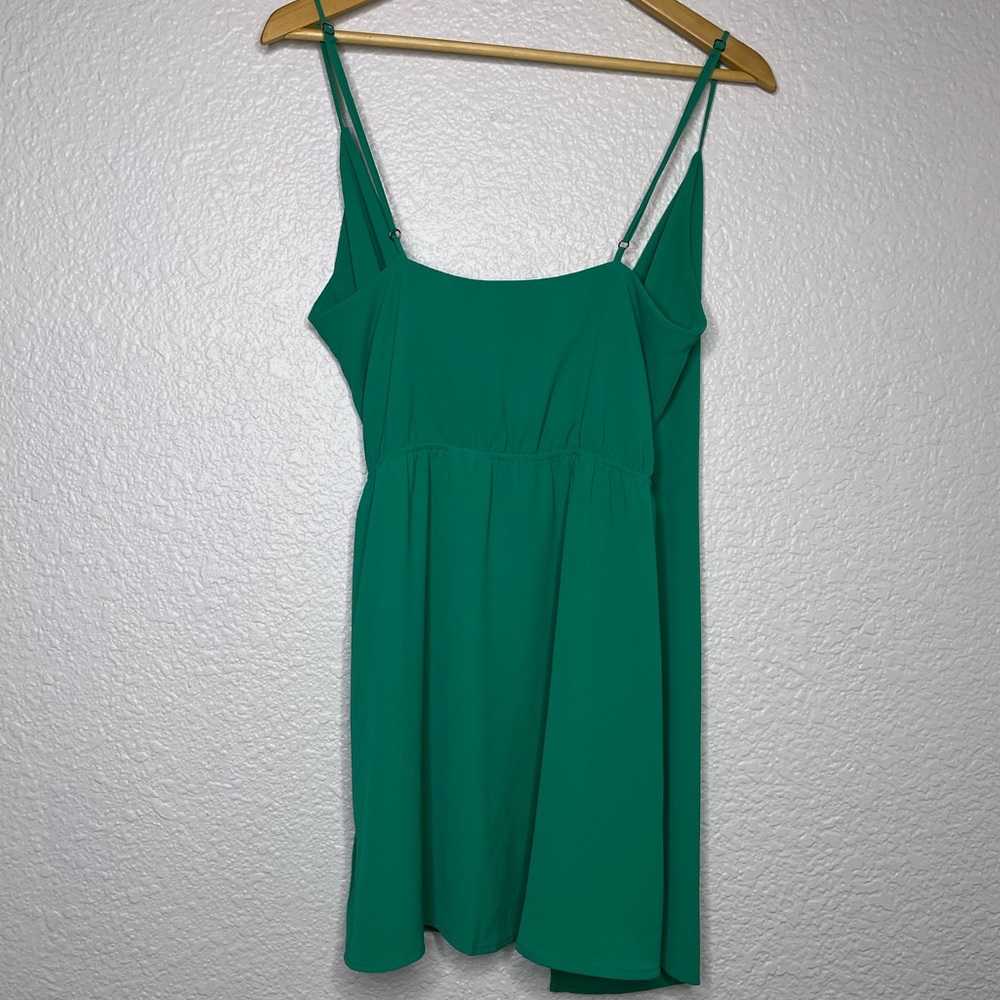 VICI Green Sleeveless Wrap Tie Mini Dress Medium - Picture 3 of 6